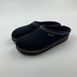 HAFLINGER Classic Wool Felt Clogs From Germany Black Size 43 US 10
